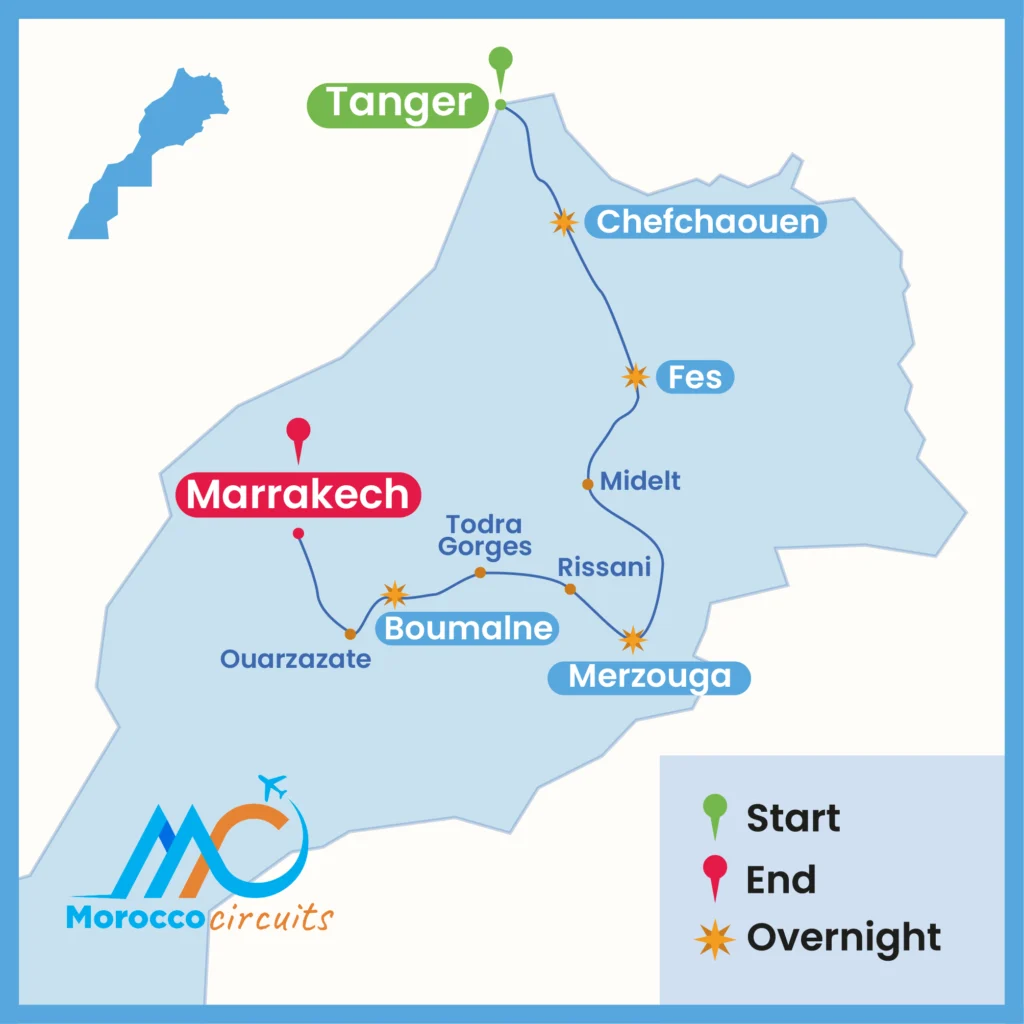 5 Days Tour From Tangier To Marrakech